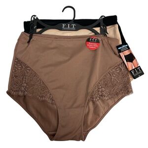 F.I.T. Figure Improving Technology Women’s 3 High Waisted Briefs Sz Medium Flaws